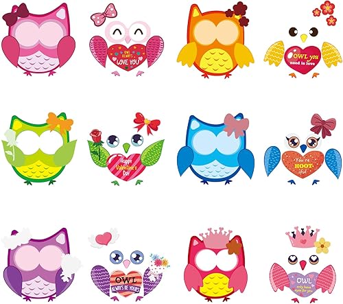 DISJOURNEY Artesanía de búho para niños, manualidades escolares de regreso a la escuela, 24 juegos de manualidades de búhos, kits de manualidades