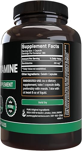 Miniatura 3 de PURE ORIGINAL INGREDIENTS Benfotiamina (365 cápsulas) sin magnesio o rellenos de arroz, siempre puro