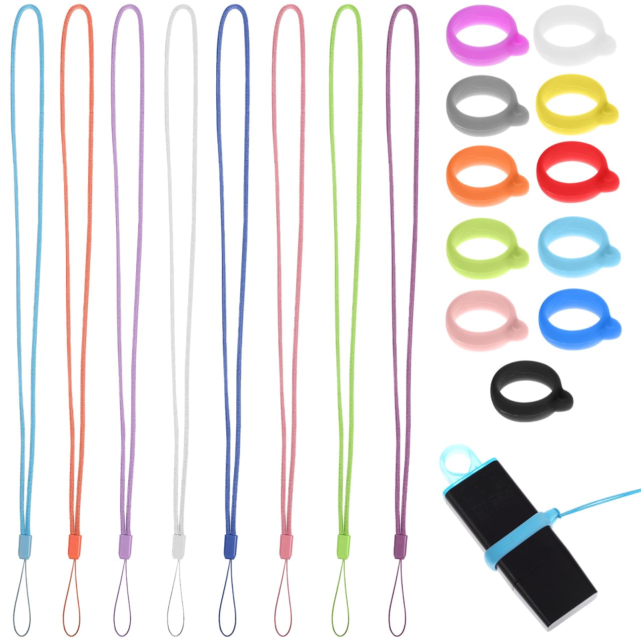 Gatuida 8 Anti-Verlust Halskette Lanyard mit Stück Anti-Verlust Silikon  Gummi Ring Stift Silikon Lanyard Halter : Amazon.de: Baumarkt