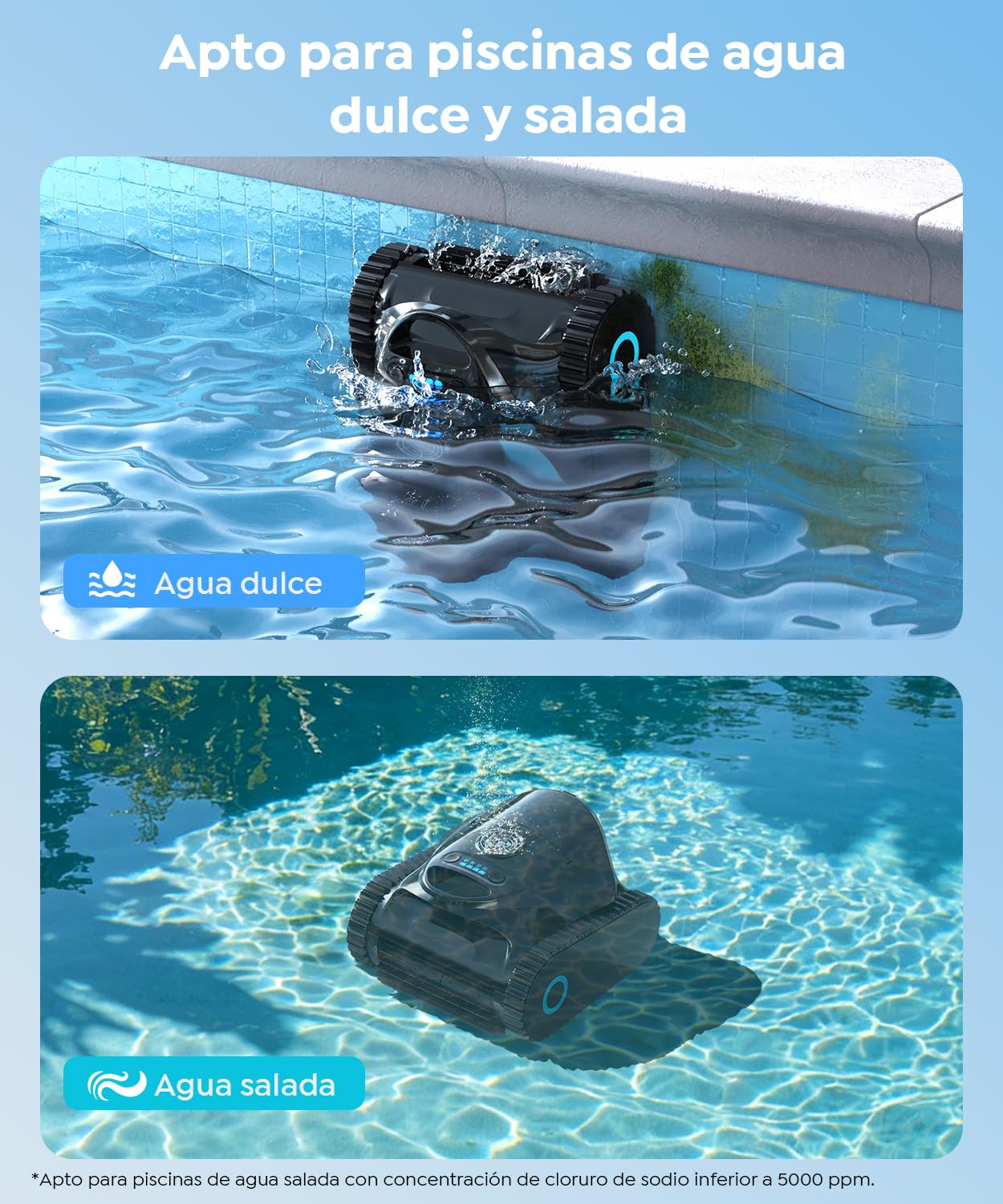 C1 Robot Piscina Limpiafondos y Paredes, Línea de Flotación,180 Min | Filtrante 180μm y Esponja 35ppi,de Autonomía, Aspirador Piscina Inalámbrico con Control por APP,hasta 150 m²,Nero Inchiostro