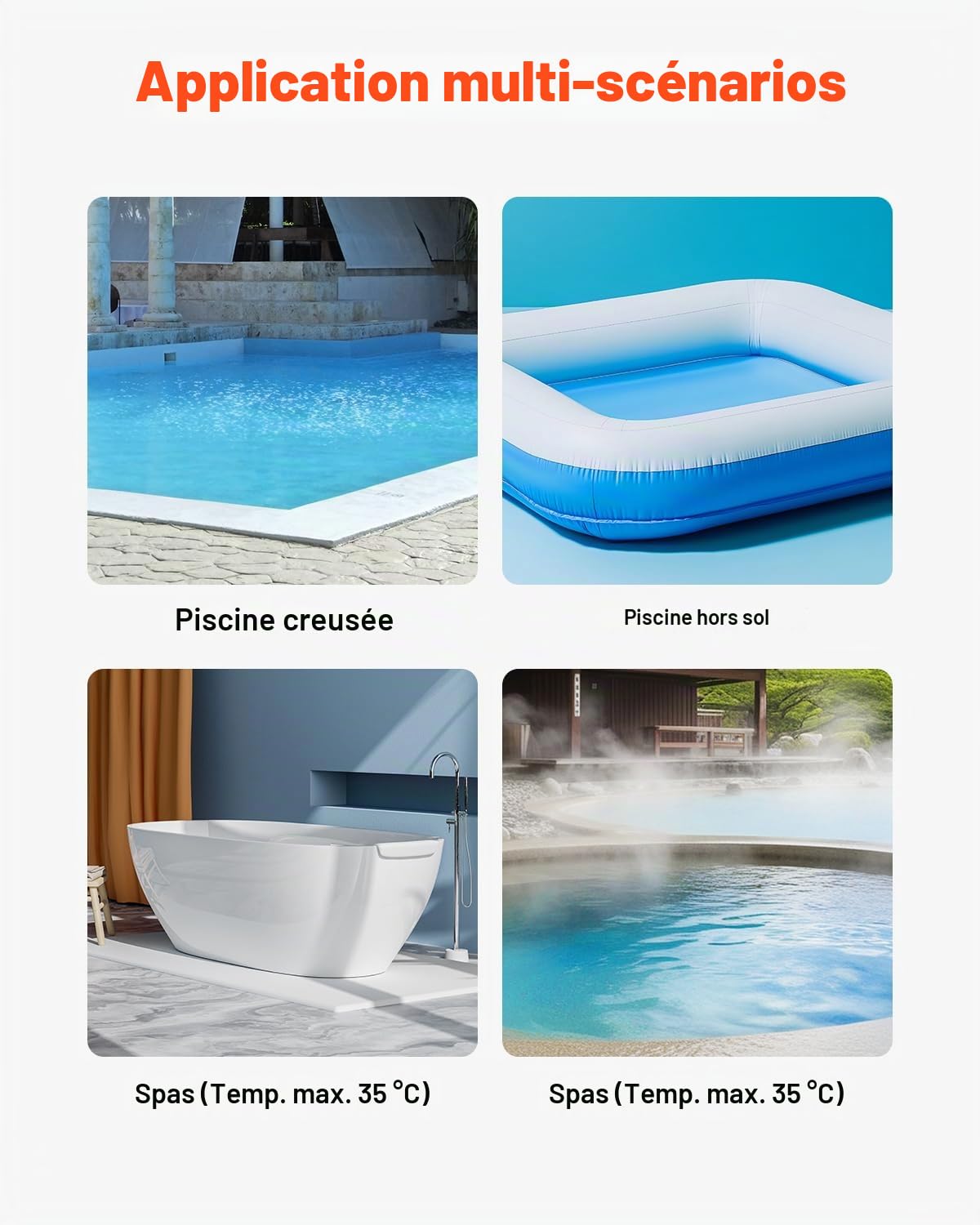 VEVOR Aspirateur de Piscine, 100 L/Min, Nettoyeur Manuel sans Fil avec rallonges, Nettoyage en Profondeur et Aspiration puissante, Rechargeable, 1 Heure d'autonomie, pour Piscine Hors Sol et creusée