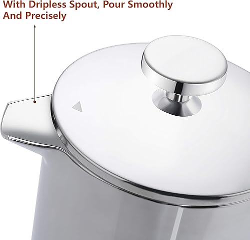 Miniatura 8 de MAGICAFÉ Juego de cafetera de prensa francesa, prensa francesa portátil con mini recipiente de café y bolsa de colección, 1 taza pequeña de acero