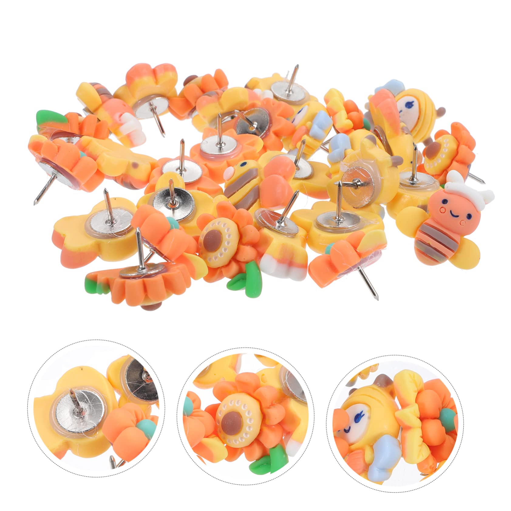 Gadpiparty 5 Sätze Wanddekorative Thumbtacks Foto-stecknadel Stifte Pinnwand Pinnwand Reißzwecke Daumennägel Push-Tacks Dekorative Stecknadel Daumennagel Harz 30 Stück * 5