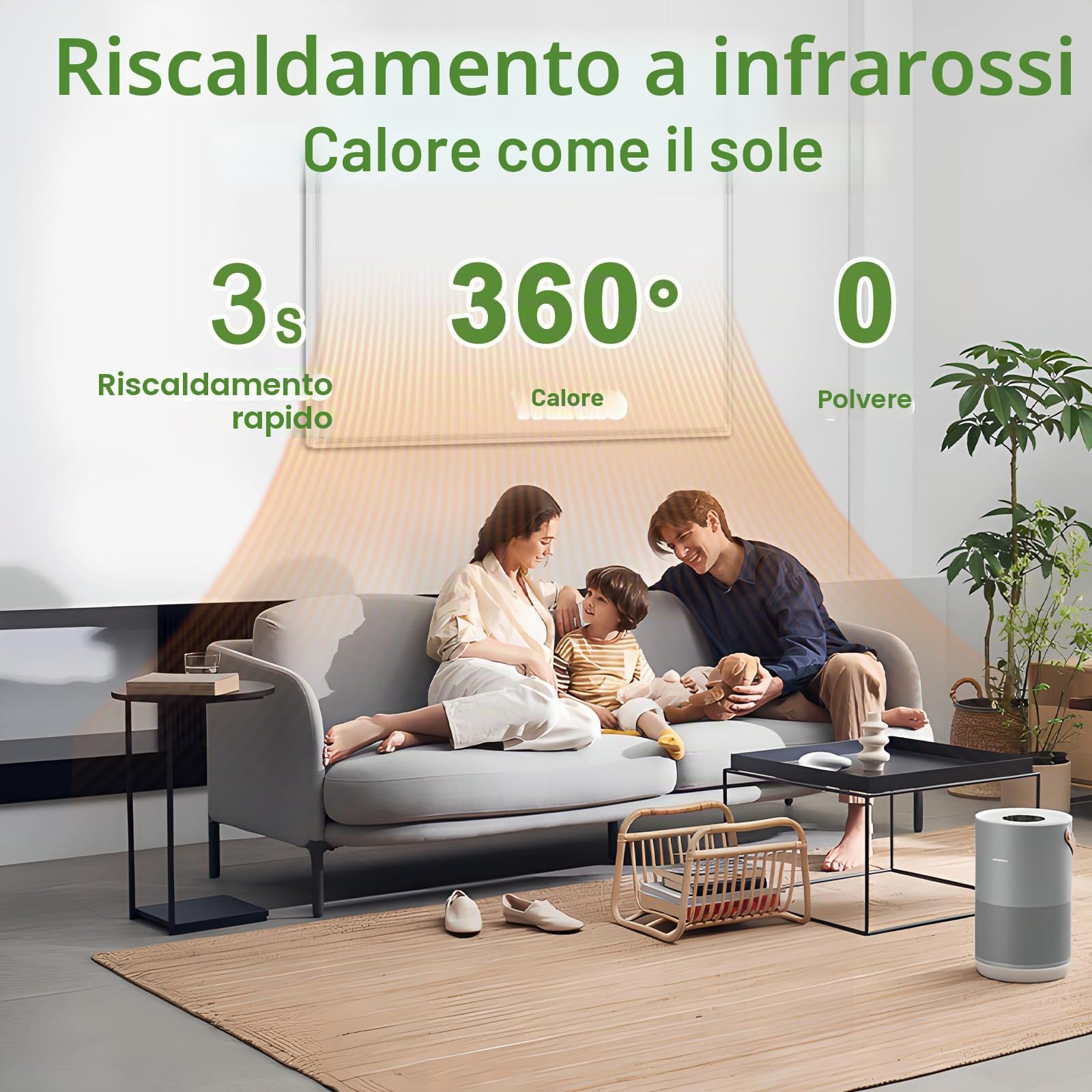 Pannello Radiante Infrarossi 600W con Termostato Touch - Riscaldatore a Infrarossi per Montaggio a Parete Fino a 120 Gradi Celsius per 8-15㎡ - Certificazione TÜV e Garanzia 10 Anni