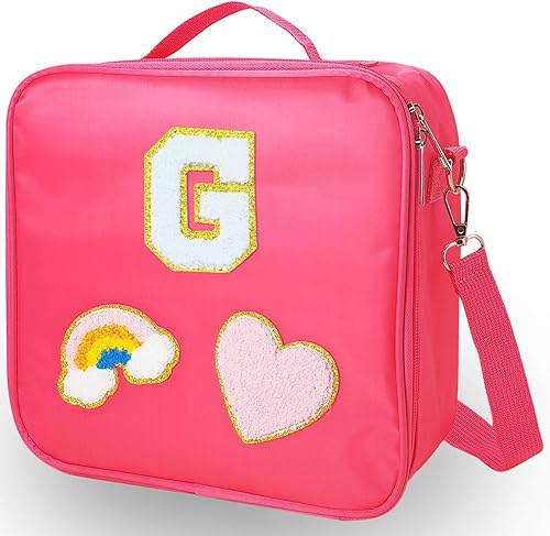 Lonchera con inicial para mujer, lonchera preparada, accesorios de viaje, bolsa de almuerzo aislada, regalos de cumpleaños, regalos de graduación