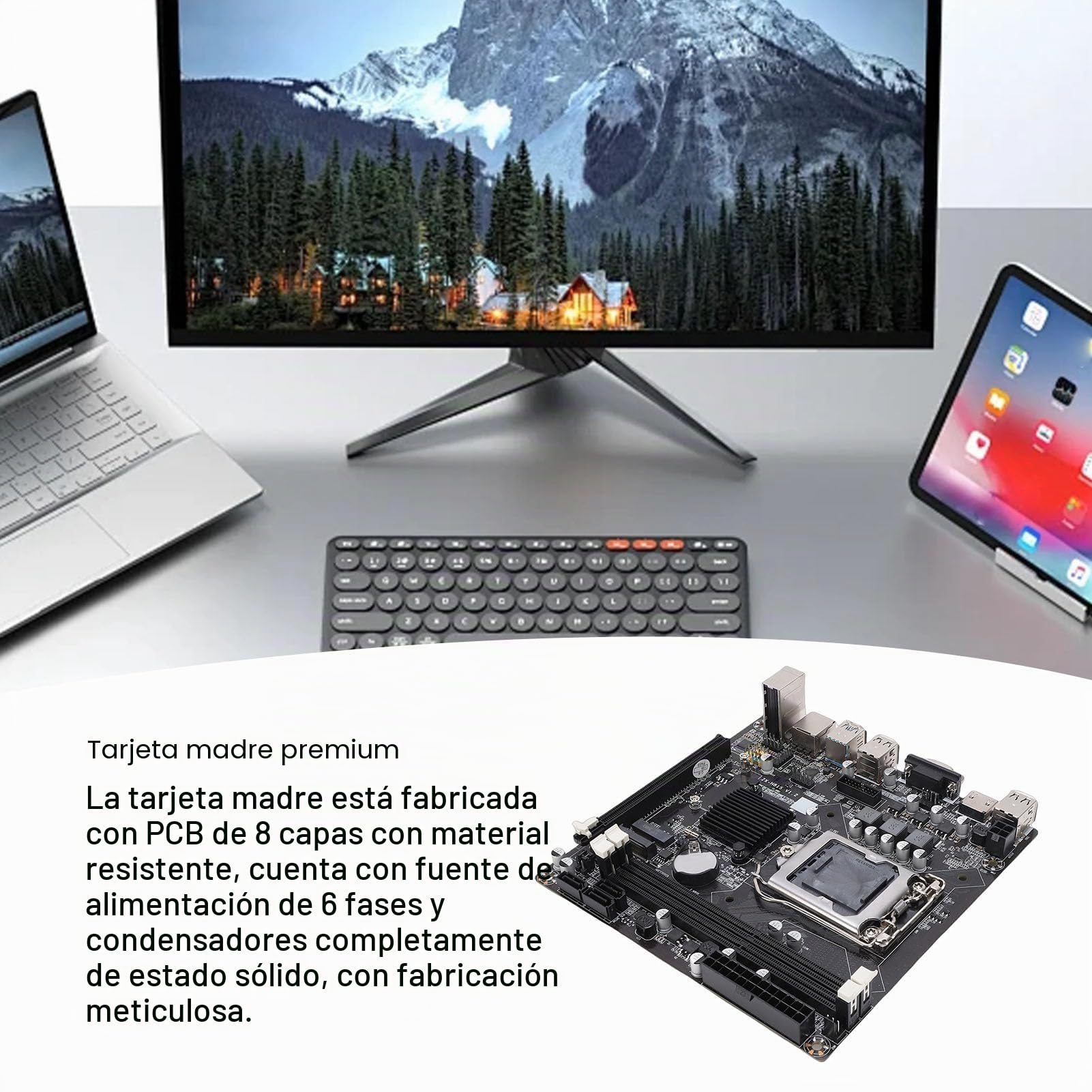 Tosuny Placa Base H81 LGA1150 Mini ITX, Placa Base para Computadora de Escritorio DDR3 de Doble Canal con Ranura M.2 NVMe, SATA 6Gb/s PCIe X16 Compatible con Procesadores Core I3 I5 I7