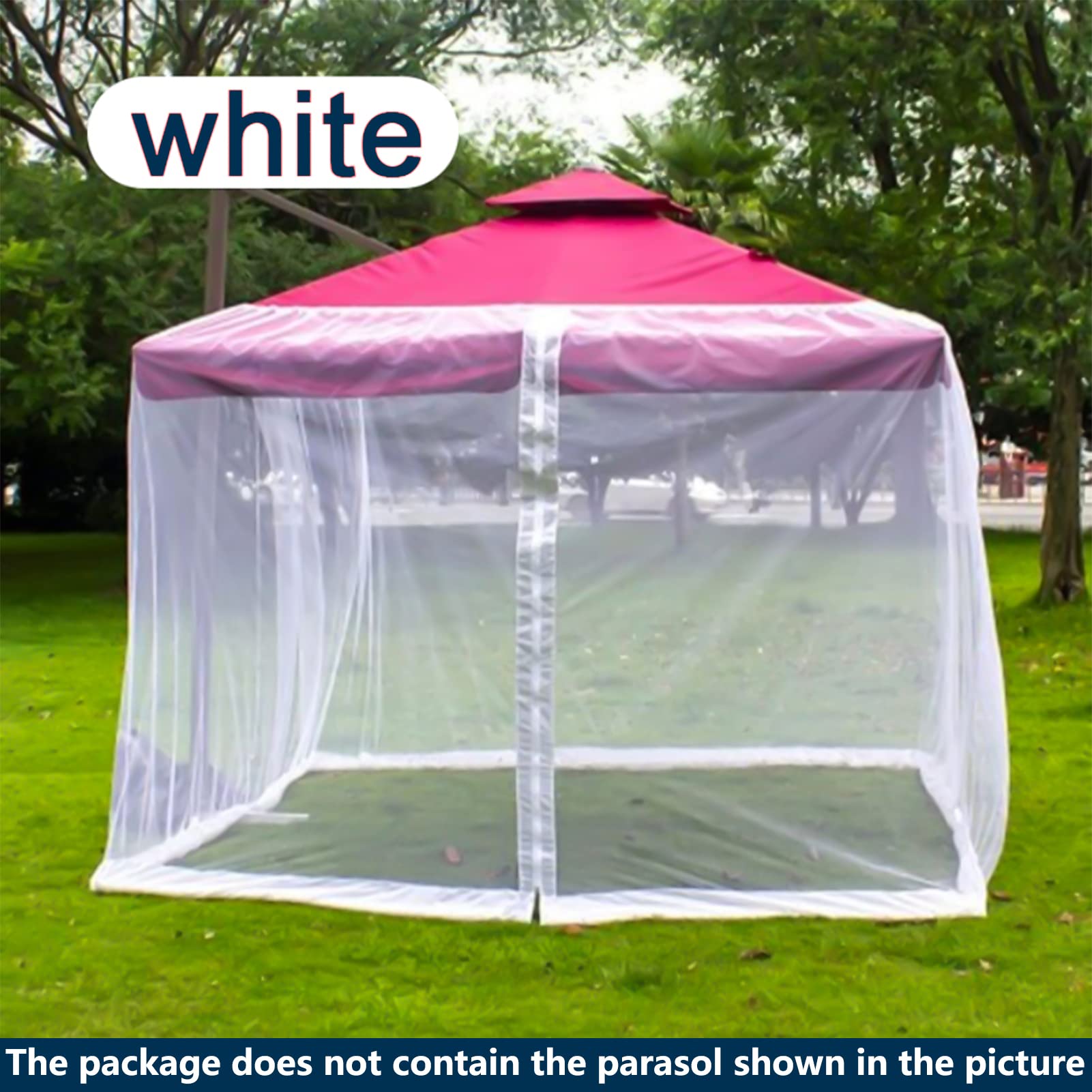 Moskitiera kempingowa, moskitiery przeciw komarom Patio Parasol Moskitiera Ekran Odporny na promieniowanie UV Moskitiera Styl altany, na zewnątrz Ogród ogrodowy(Black)