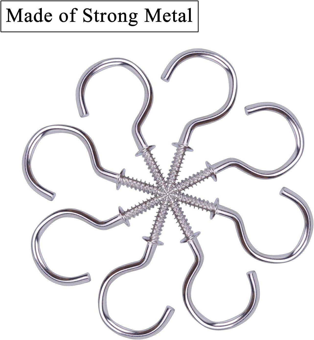BronaGrand 100pcs Nickel Plated Metal Screw-in Ceiling Hooks Cup Hooks Silver 1inch
