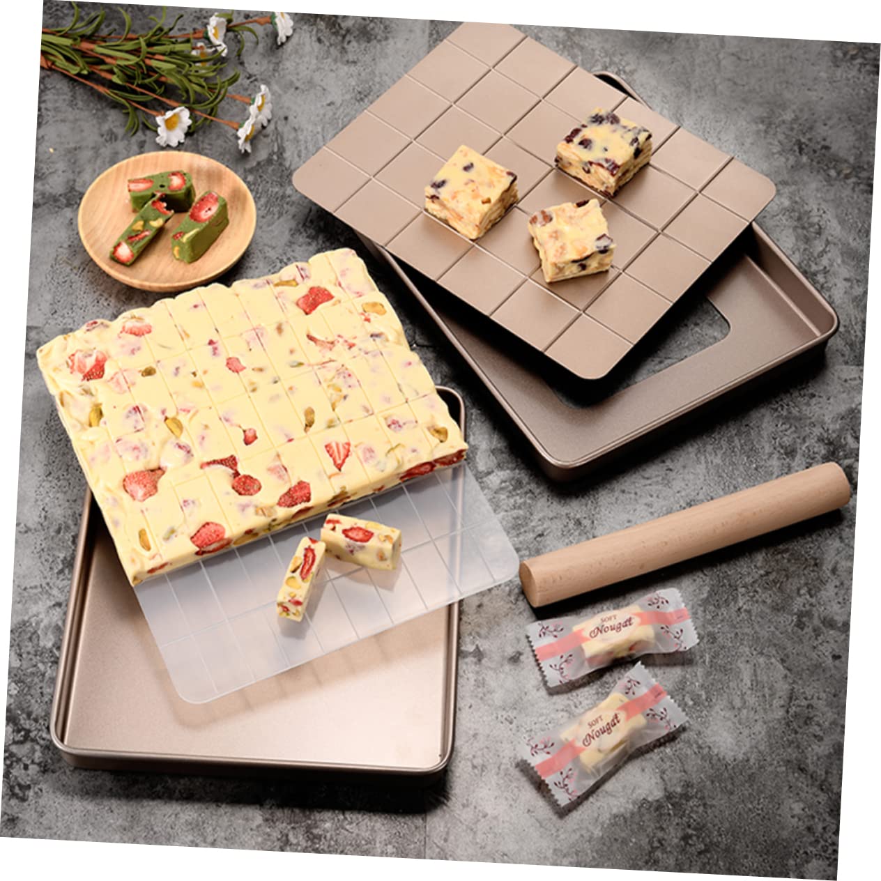 Ciieeo Stampo Per Crostate a Microonde e Utensili Per Pasticceria Al Torrone in Metallo, Set Da 3 Pezzi Base Attiva, Resistente All’usura, Per Cene in Famiglia e Feste