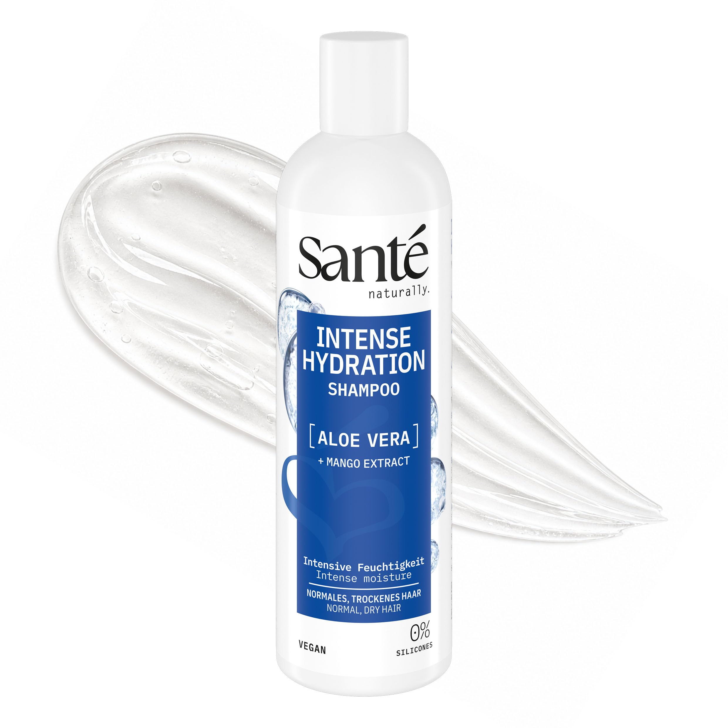 Sante Naturkosmetik Intense Hydration Aloe Vera + Ekstrakt Z Mango Szampon, Przezroczysty, 250 ml