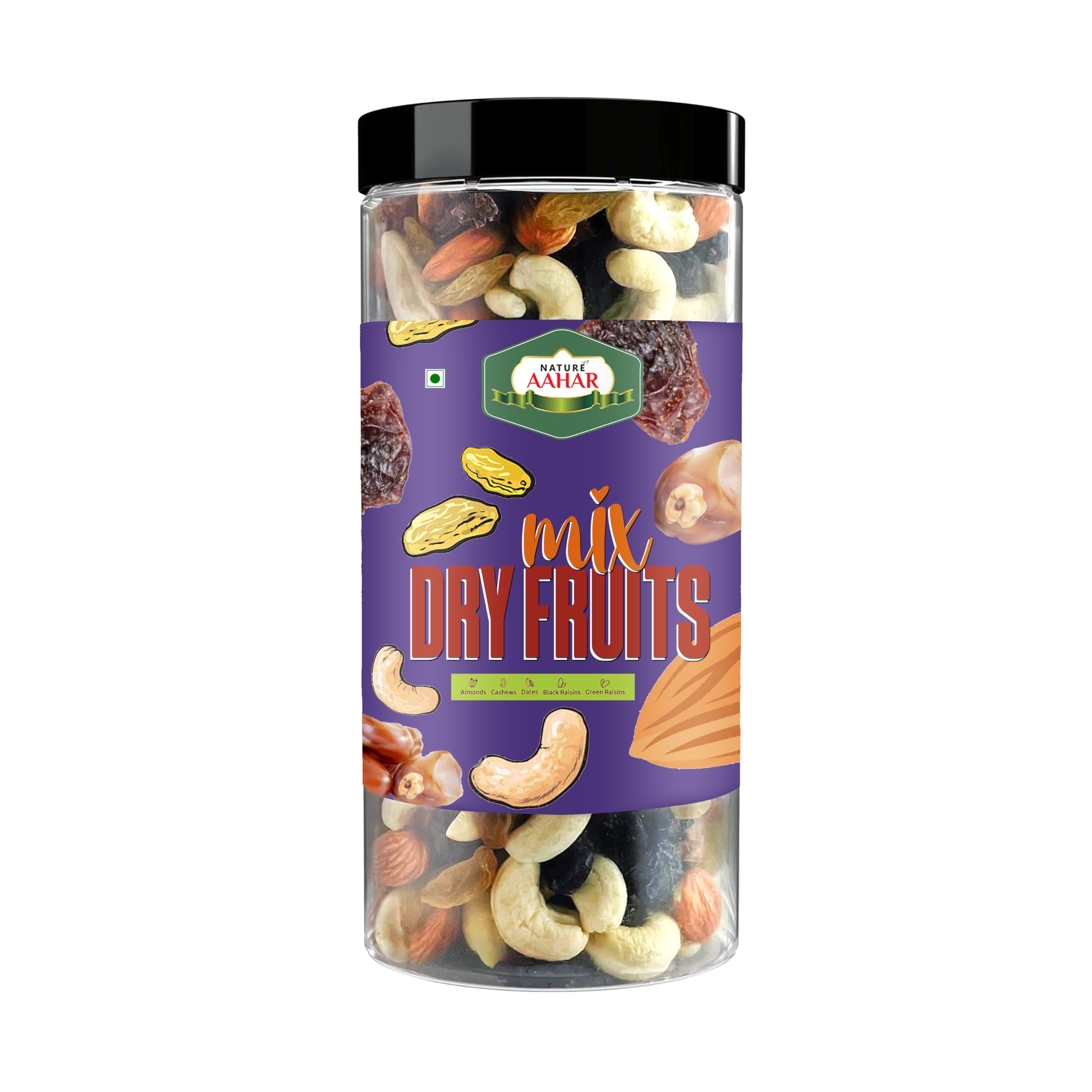 NATUREAAHAR Premium Healthy Nutmix | Cashew | Almond | Green Raisin | Black Raisin | Dates | Fresh and Healthy Dried Fruits (500 g) (B0CMHKSJL5) Amazon Price History, Amazon Price Tracker