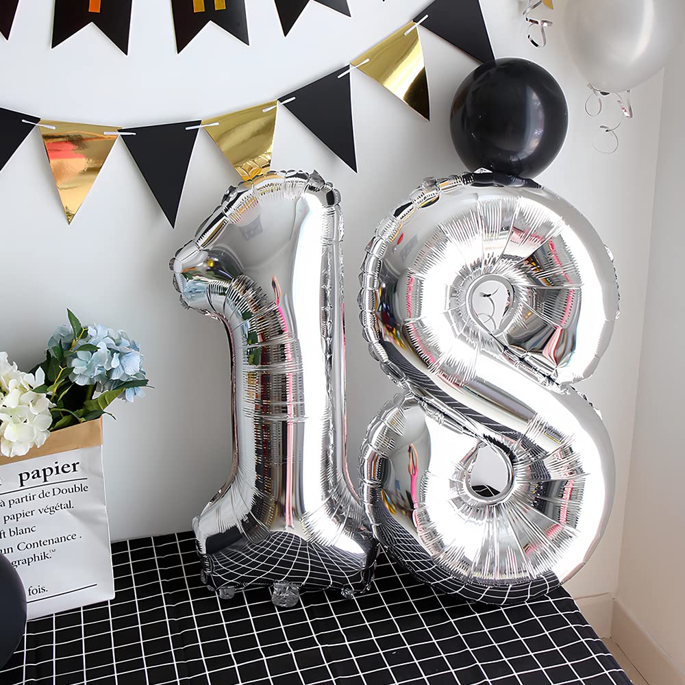 Foil Globo Número 5 Azul 40" (101cm), Inflable Helio o aire, Gigante Numeros 0-9, 10-19, 20-29, 30-100, Grande Globos Decoración para La Boda Aniversario y Cumpleaños Fiestas — view 485