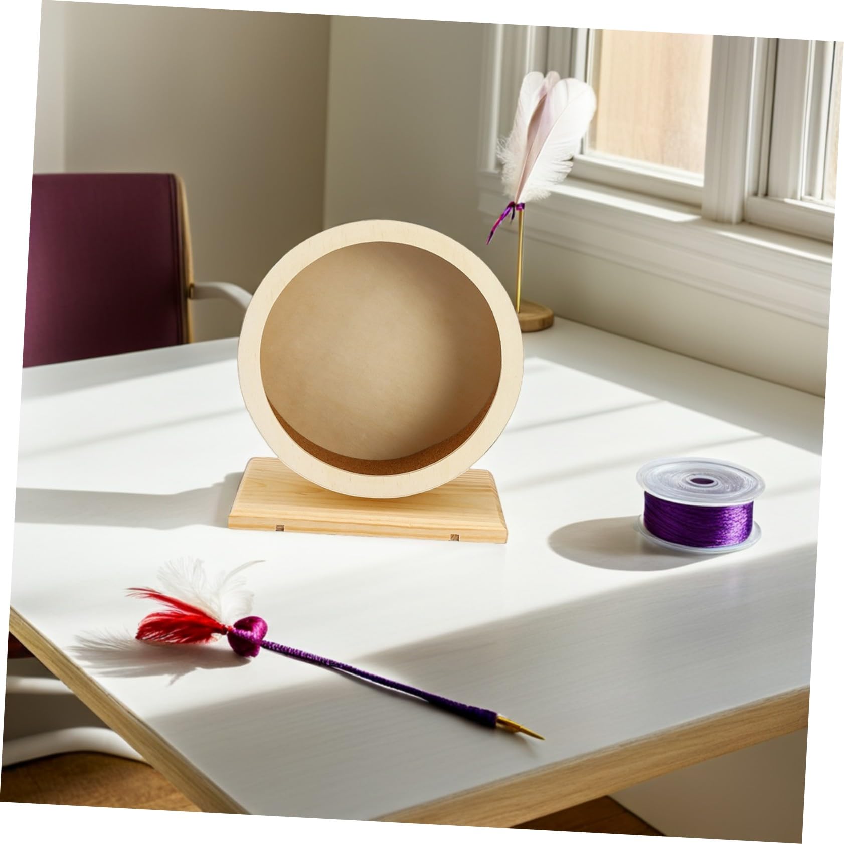 SOIMISS 2 Piezas Rueda De De Hámster Silencioso Rueda para Hamster Beige De Madera