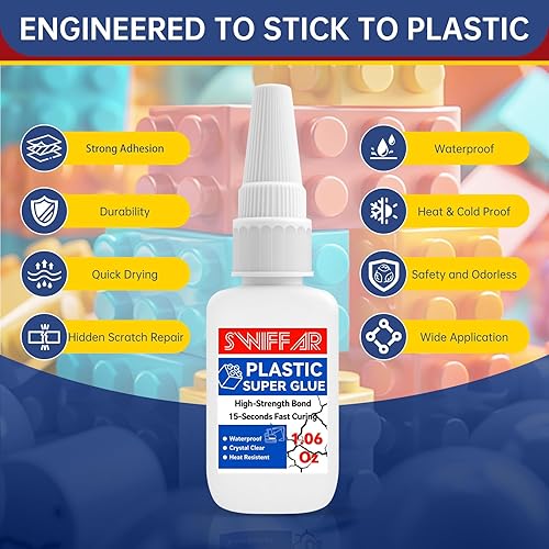 Miniatura 2 de Pegamento de plástico, pegamento transparente permanente para plástico, kit de cemento de reparación resistente para modelos, miniaturas,