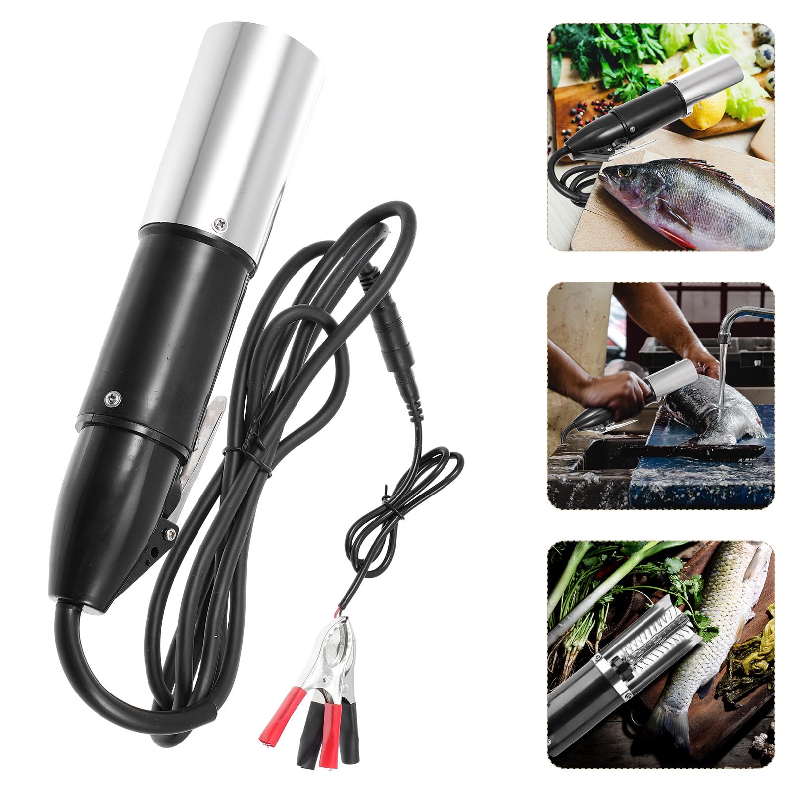 Abaodam Macchina Elettrica per Raschiare Le Squame di Pesce Struttura in Acciaio e Batteria al Litio, Robusta e Facile da Pulire, per Pesci d'Acqua Dolci e Specie di Acqua Interna