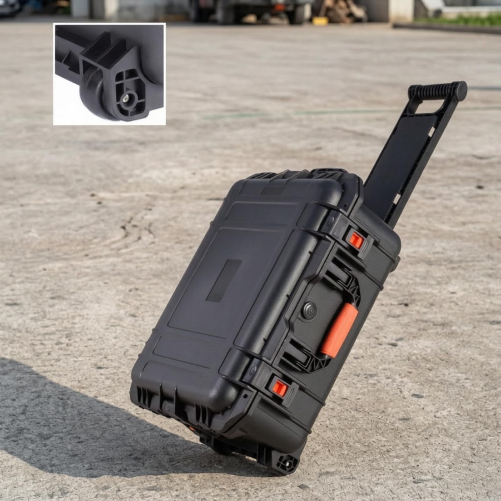 Valise pour Matériel avec roulettes Coffre de Rangement Boîte de Transport Mallette Rigide en PP Protection Solide des Outils et Instruments Couvercle, YJZP9508B