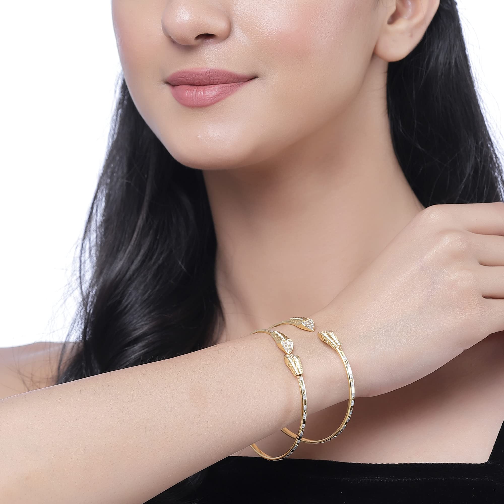Gold-Plated American Diamond Bangle Bracelet