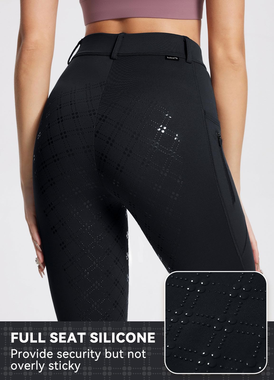 baleaf Pantaloni da Equitazione Invernali da Donna, in Pile, con Chiusura Lampo