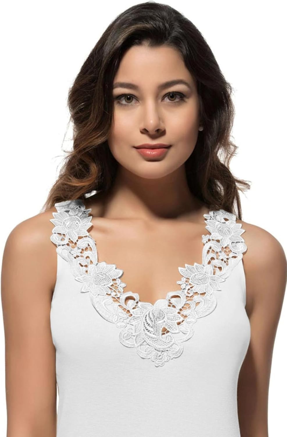 Women’s Lace Trim Camisole Soft Breathable Undershirt Tank Top Layering Natural Cotton Sleeveless Cami Comfortable Daily Wear - Image 2