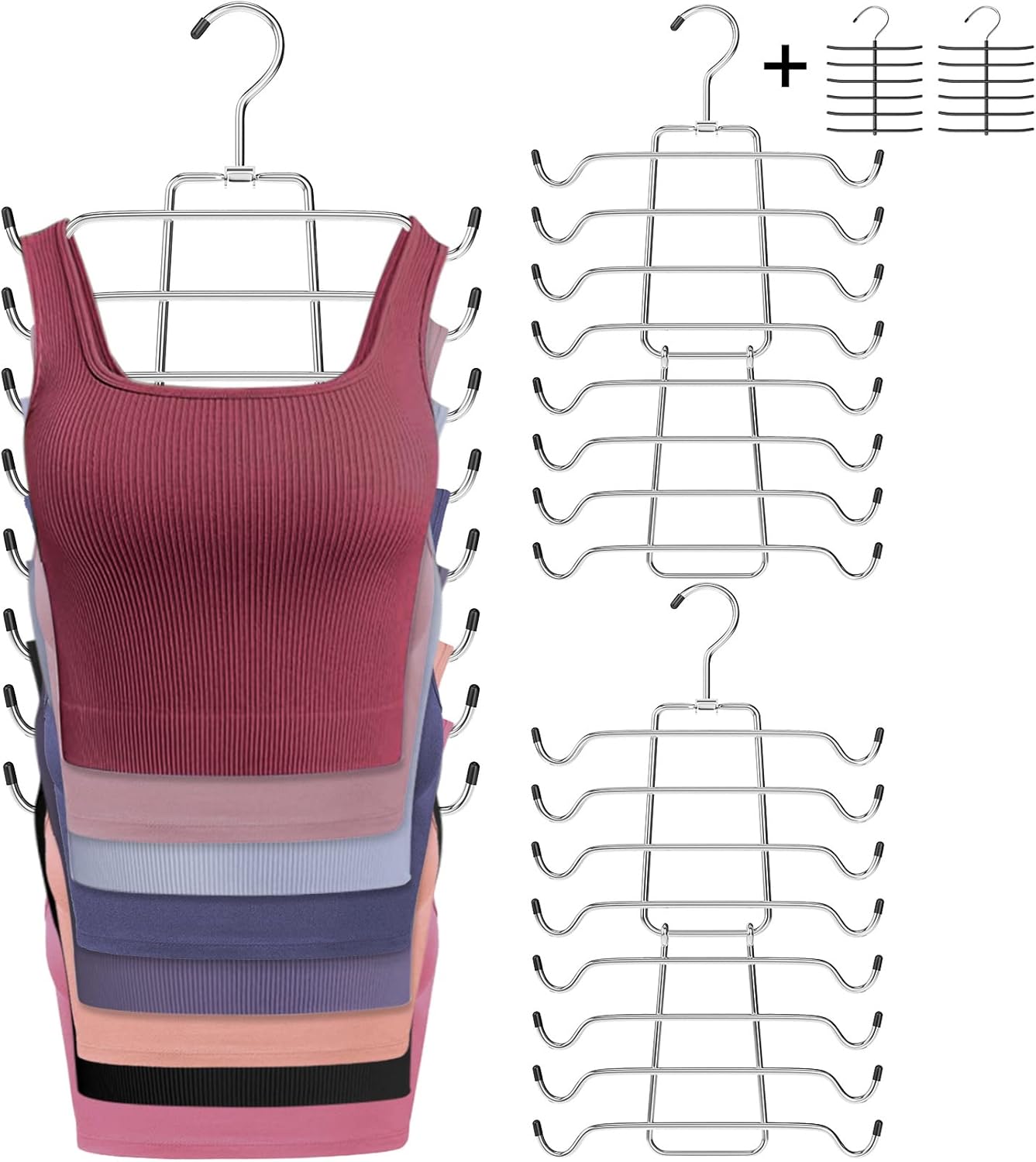 2Pcs Tank Top Hangers Space Saving Bra Organizer, 360