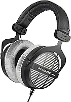 beyerdynamic DT 990 PRO Fones de ouvido circum-auriculares para monitor de estúdio – estrutura estéreo aberta com fio (80 Ohm, cinza)