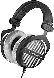 beyerdynamic DT 990 PRO Fones de ouvido circum-auriculares para monitor de estúdio – estrutura estéreo aberta com fio (80 Ohm, cinza)
