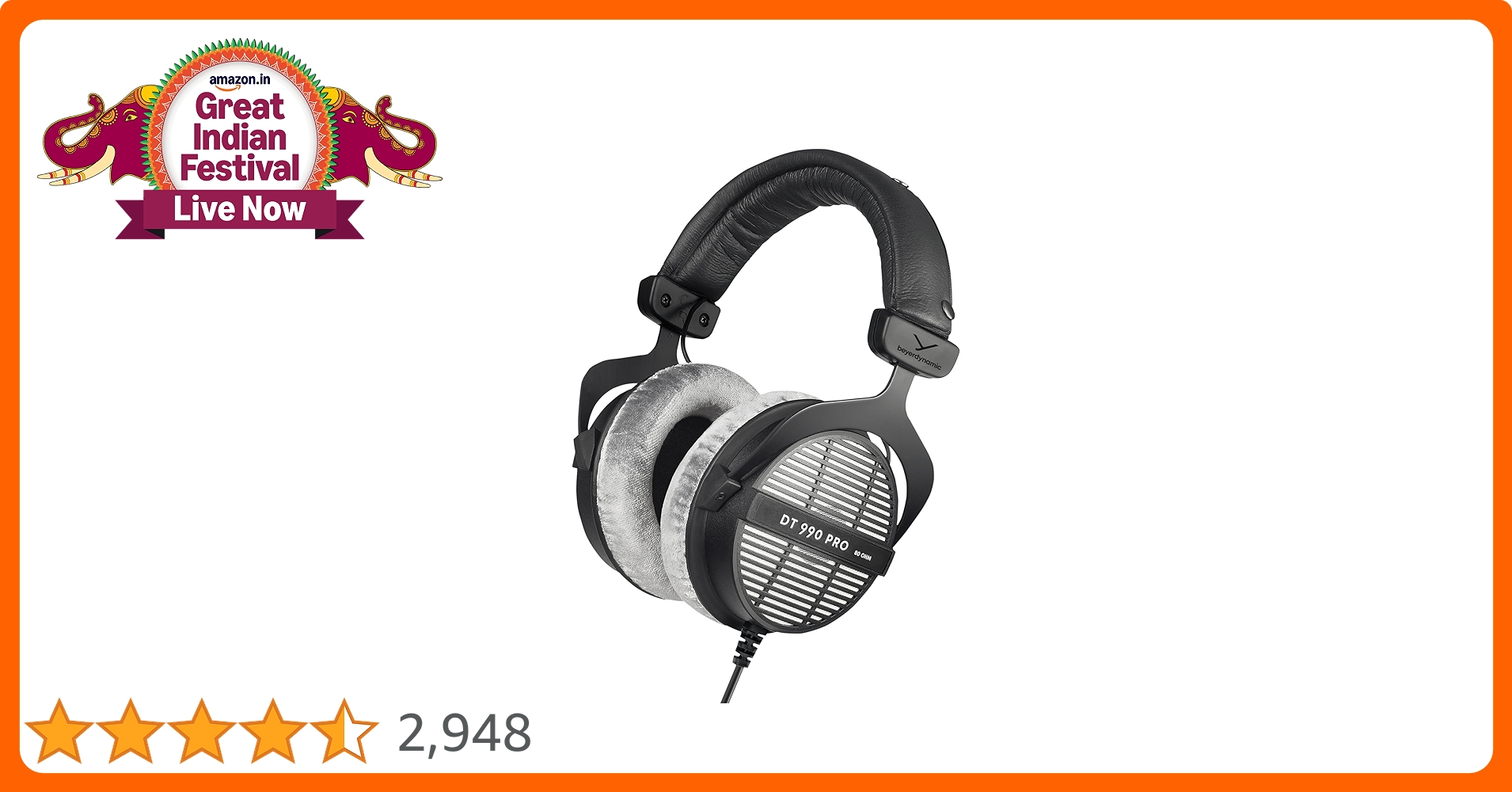 beyerdynamic DT 990 PRO Over-Ear Studio Monitor Headphones