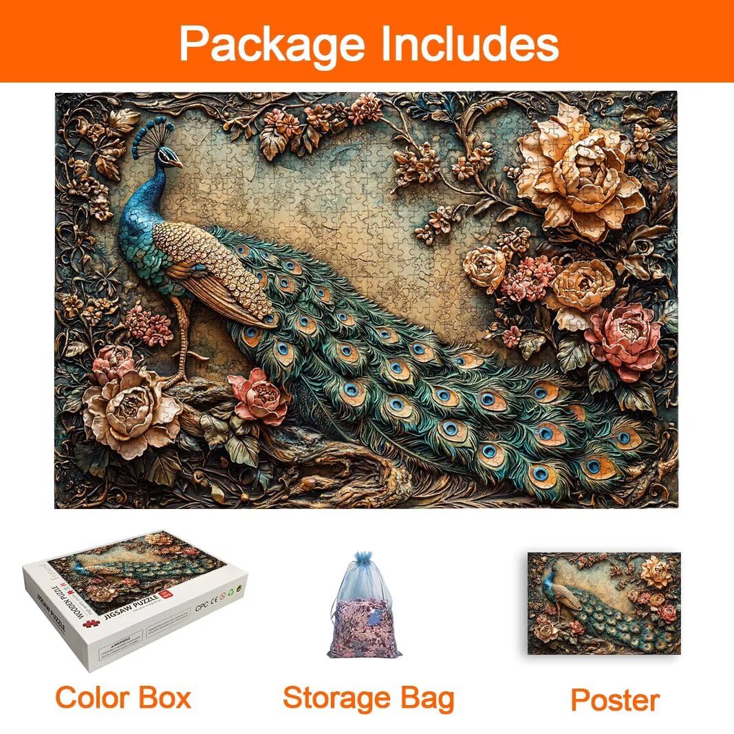 Puzzle Pavone, Puzzle 2000 Pezzi Adulti per Decor, Regalo Donna/Uomo -8710