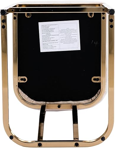 Miniatura 35 de VESCASA Taburetes de bar de 24 pulgadas de alto con respaldo, modernos de mediados de siglo tapizados de piel sintética con marco de metal dorado