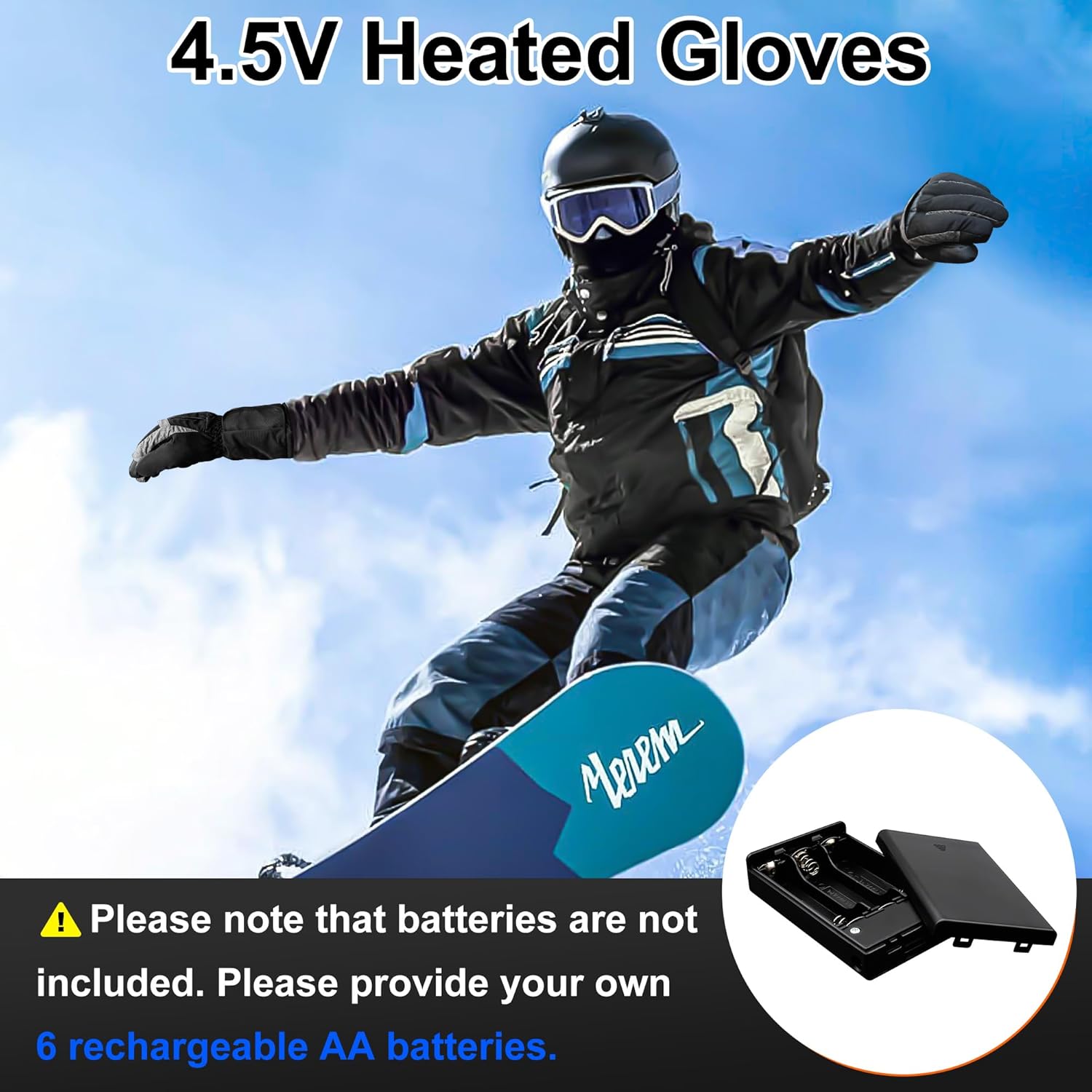 Heated Gloves for Men Women Winter Electric Touch Screen Waterproof Windproof Warming Gloves for Skiing/Hiking/Fishing/Camping/Hunting/Snowboarding/Cycling/Outdoor Works - Image 5