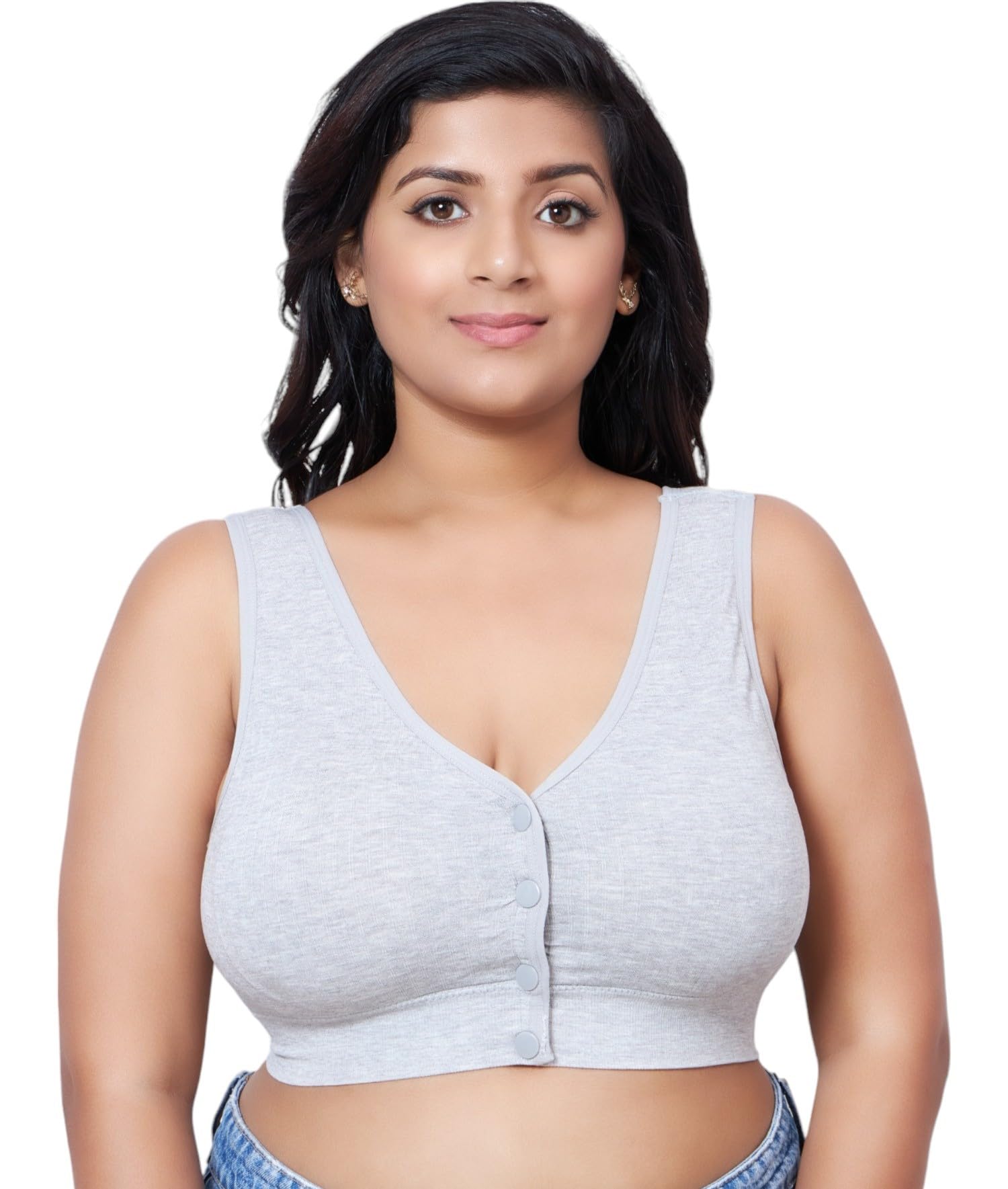 GLAMROOTWomen's Lightly Padded Plus Size Front Open Maternity/Nursing/Nursing Bra,Size-36B-42B