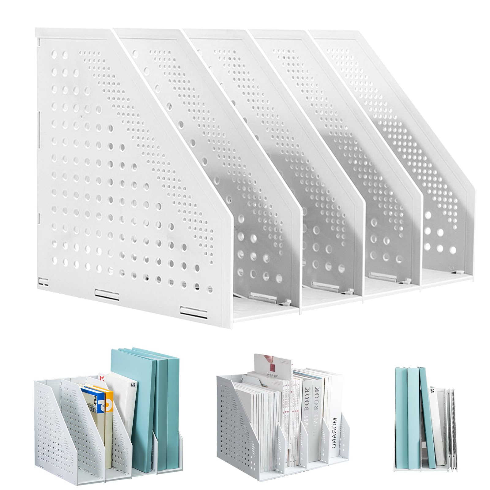 Organizer Girevole Per Scrivania Con 2 Portapenne Rotanti E 3 Cassetti - Portaoggetti Multifunzione 360° Per Ufficio, Casa E Scuola (Bianco) - Foto 3