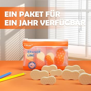 YPLUS Hi-Polymer Eraser Line for Children Pack of 6 White