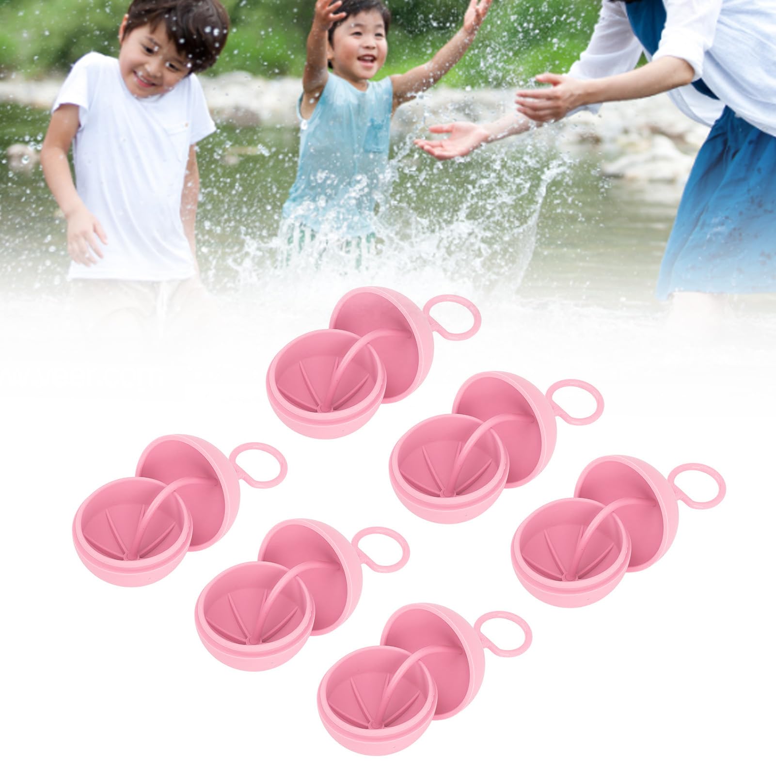 Water Ball Refillable Water Balloons Self Sealing Reusable for Pool Party (Pink)