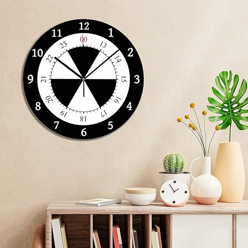 Miniatura 4 de Reloj de pared militar Time de 12 horas de madera, reloj redondo de madera, decoración de pared, reloj de pared decorativo de 10 pulgadas, reloj de