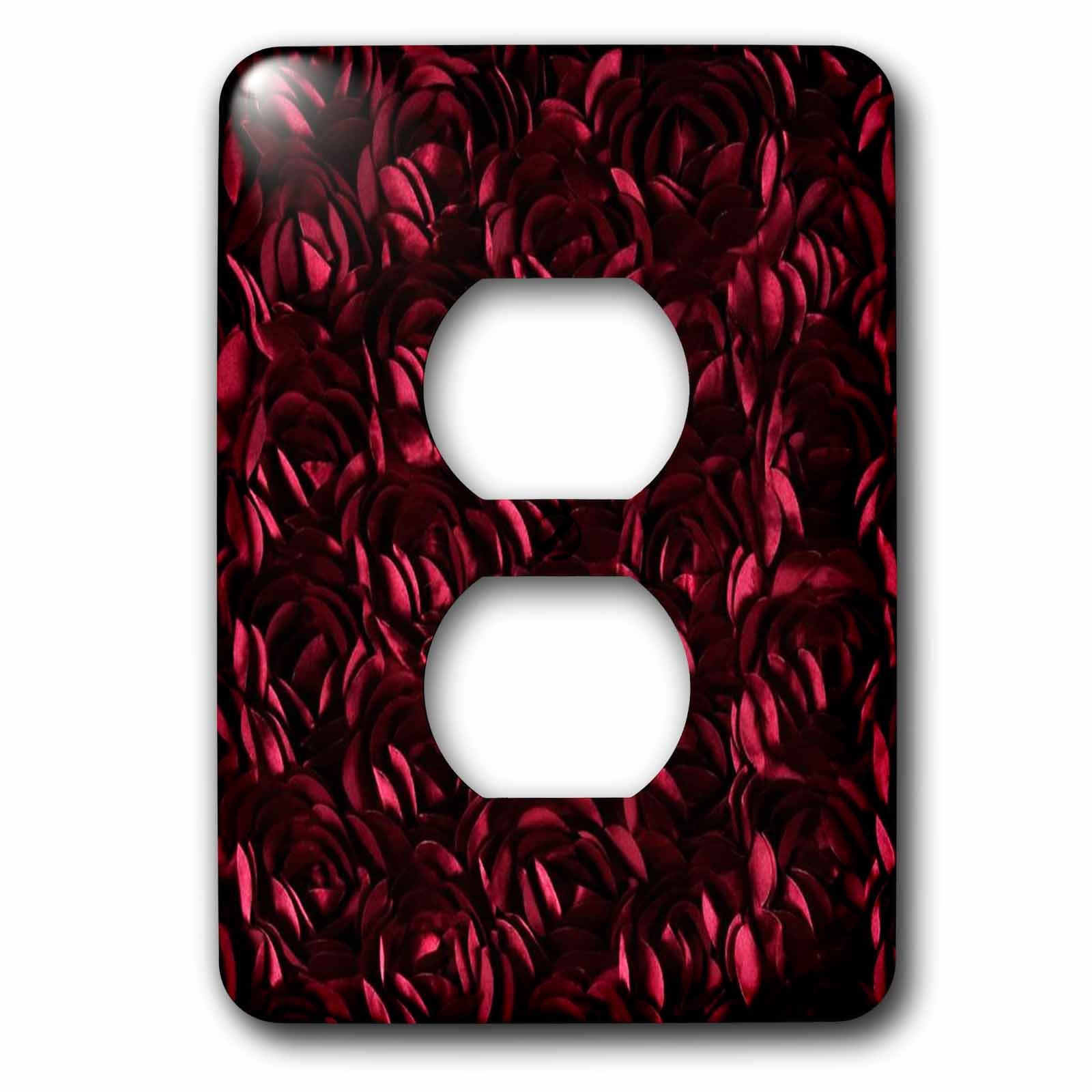 Roses satin bordeaux 2 prises plaque pour embellir votre salon et chambre