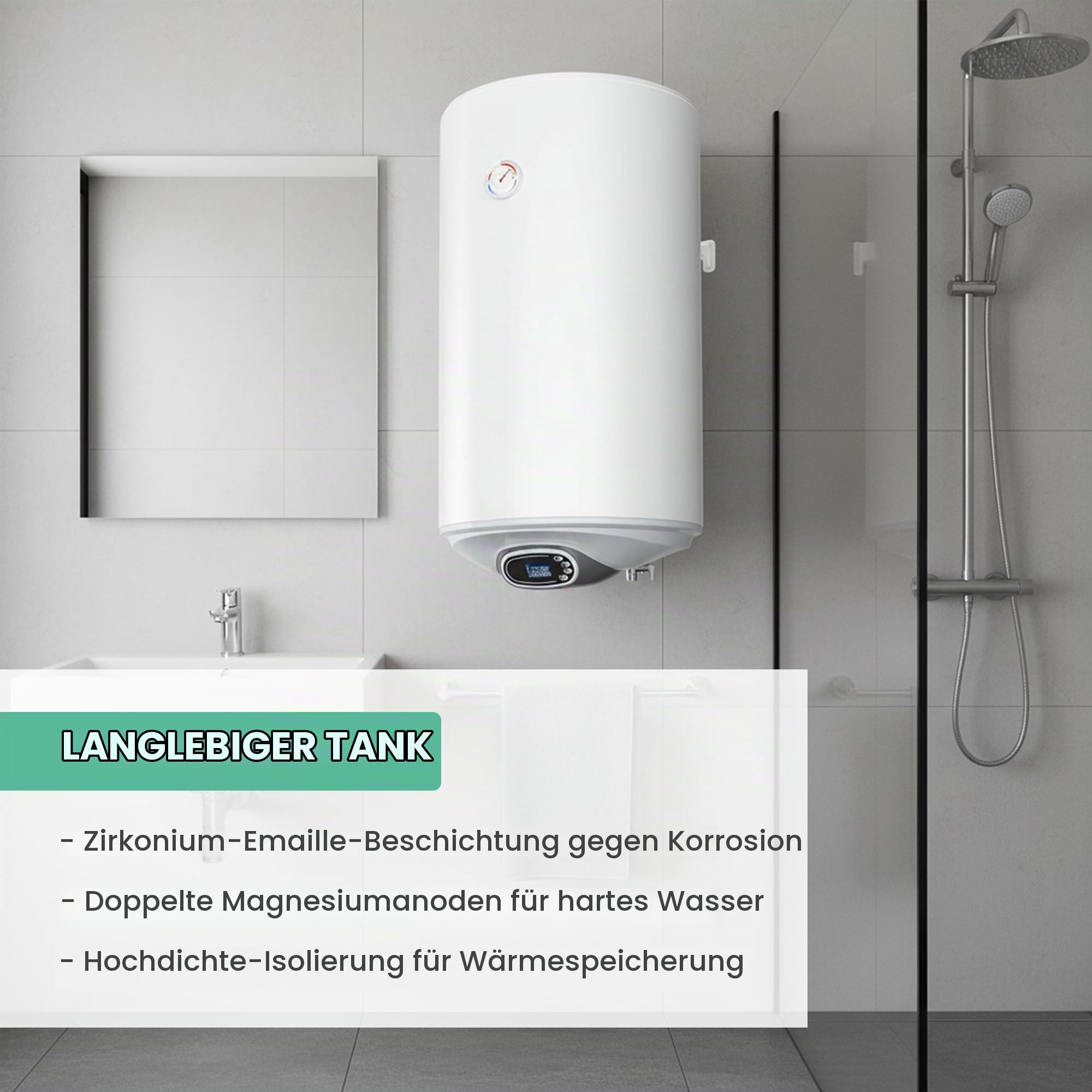 ELDOM FAVOURITE 80 liter Warmwasserspeicher 2 kW. Electronic Control Wi-Fi