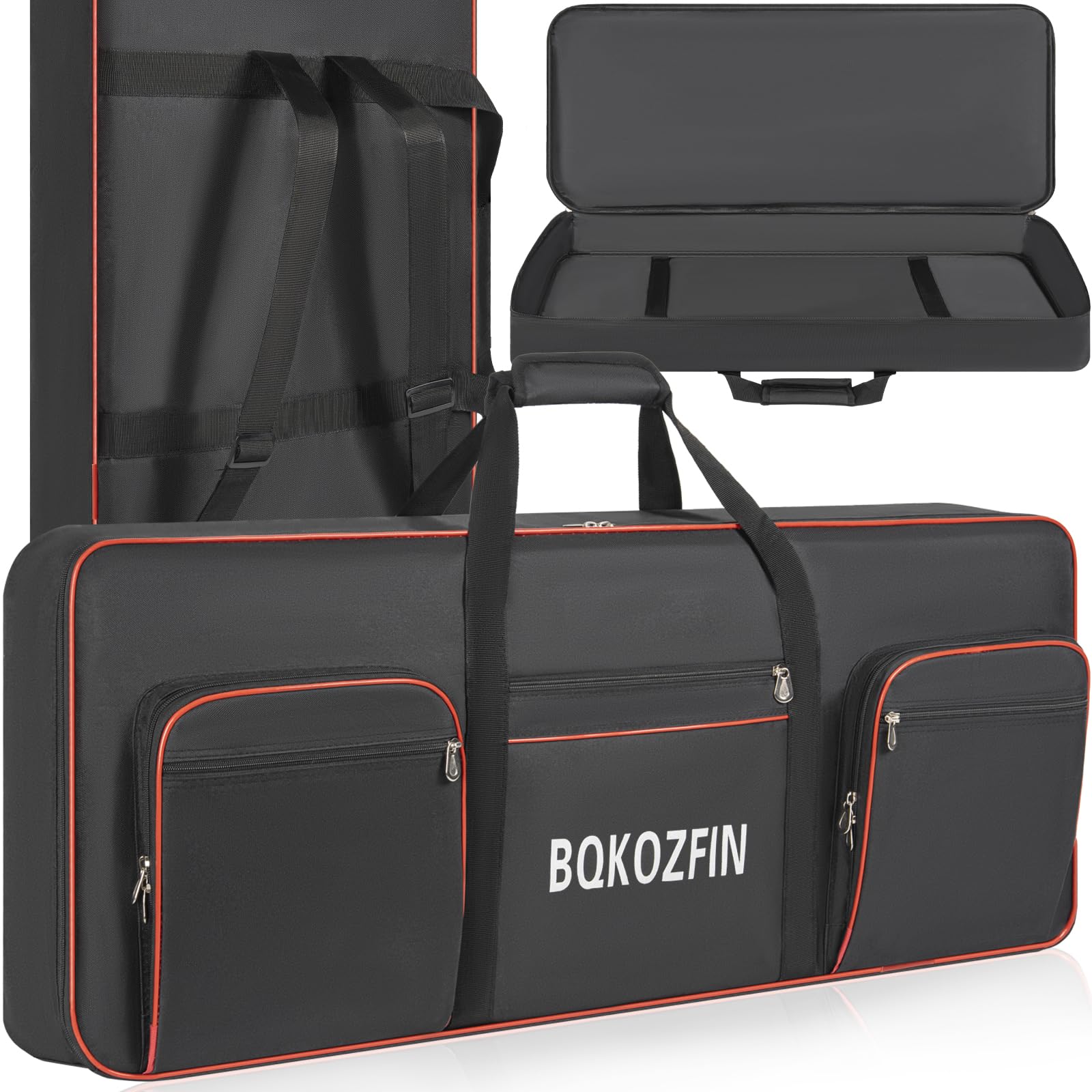 OUUTMEE 49 Key Keyboard Gig Bag, Keyboard Case, Heavy Duty 600D Oxford Piano Case with 10mm Padding
