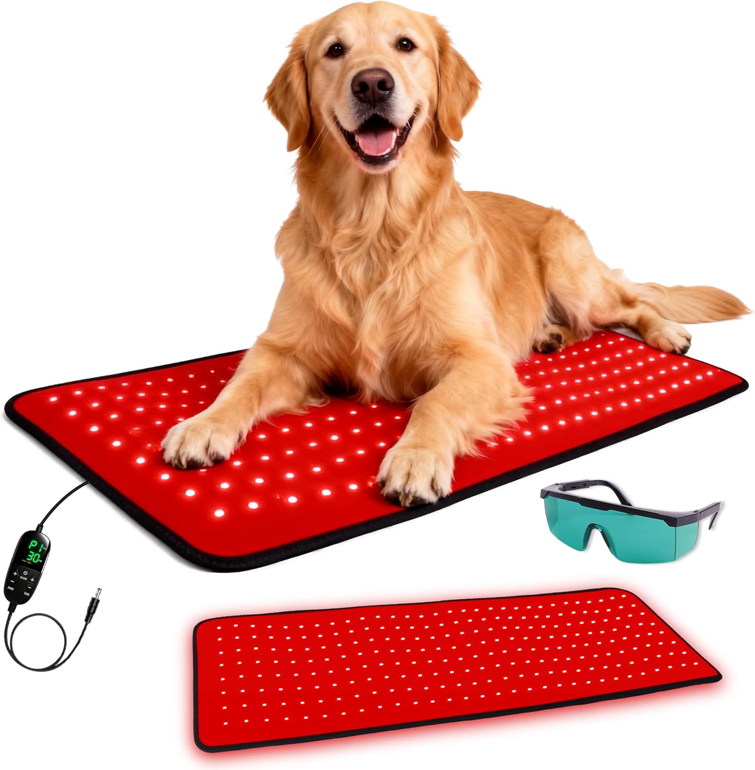 31.5 x11.8in Red Light Therapy for Dogs Mat with 240 LEDs, Dog Red Light Therapy Pad, 5-Stage Brightness,10Hz/40Hz Pulsed Modes for Joint & Muscle Comfort, Portable Pet Red Light Therapy for Home Use