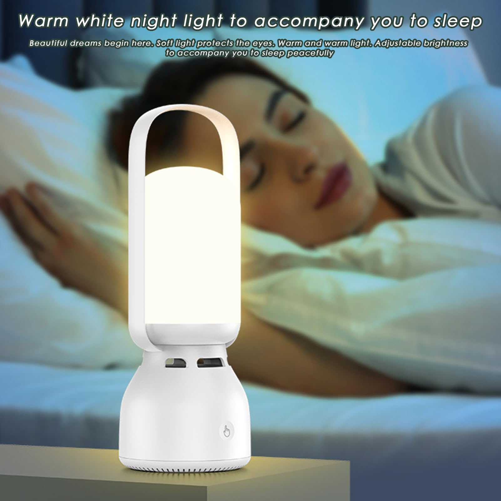 Lampa kempingowa z głośnikiem Przenośna 3-stopniowa regulacja jasności | Lampa Stołowa Zewnętrzna Z Głośnikiem Lampa nastrojowa z akumulatorem 1800 mAh na ogród i