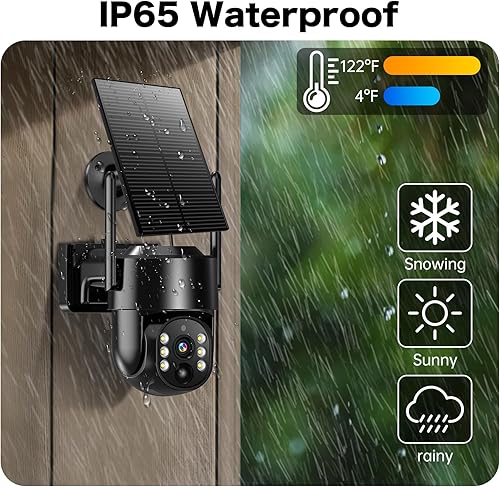 Miniatura 4 de Cámaras de seguridad solares inalámbricas para exteriores, cámaras de seguridad de 2K 4MP alimentadas por batería, cámara PTZ WiFi, visión nocturna