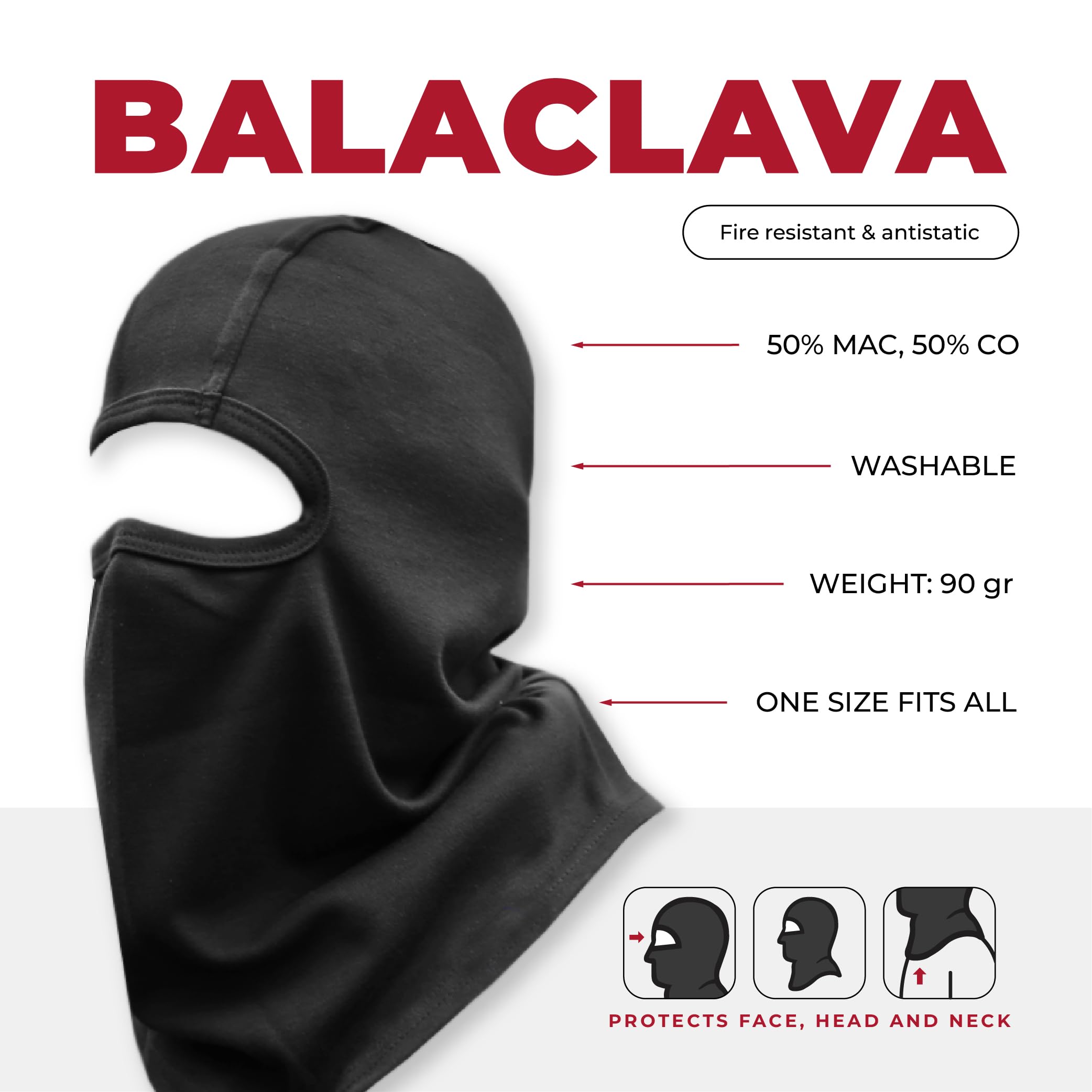 TEXFIRE Balaclava Ignífuga CE EPI Cat II Antiestática