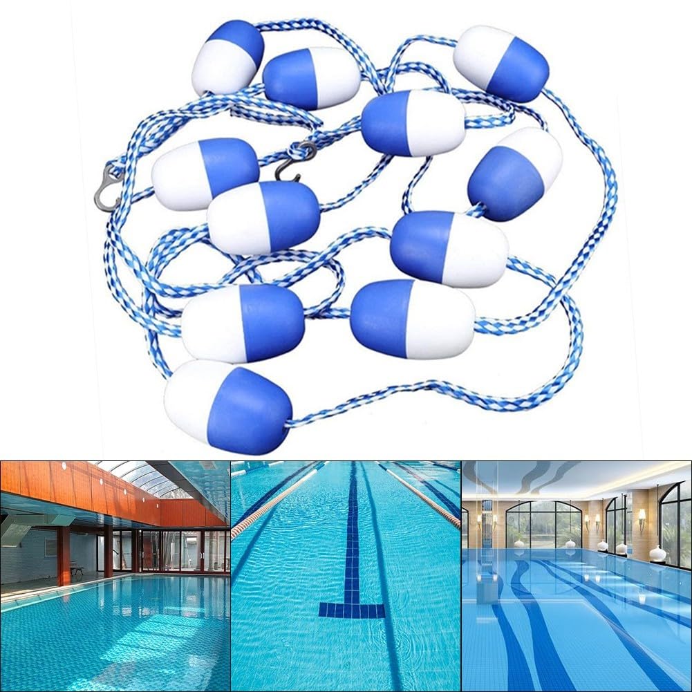 Corde de séparation de voie de piscine de 5 m, ligne de séparation avec boules flottantes de 7 cm, ligne de démarcation de bouée légère, équipement de marquage de voie de piscine