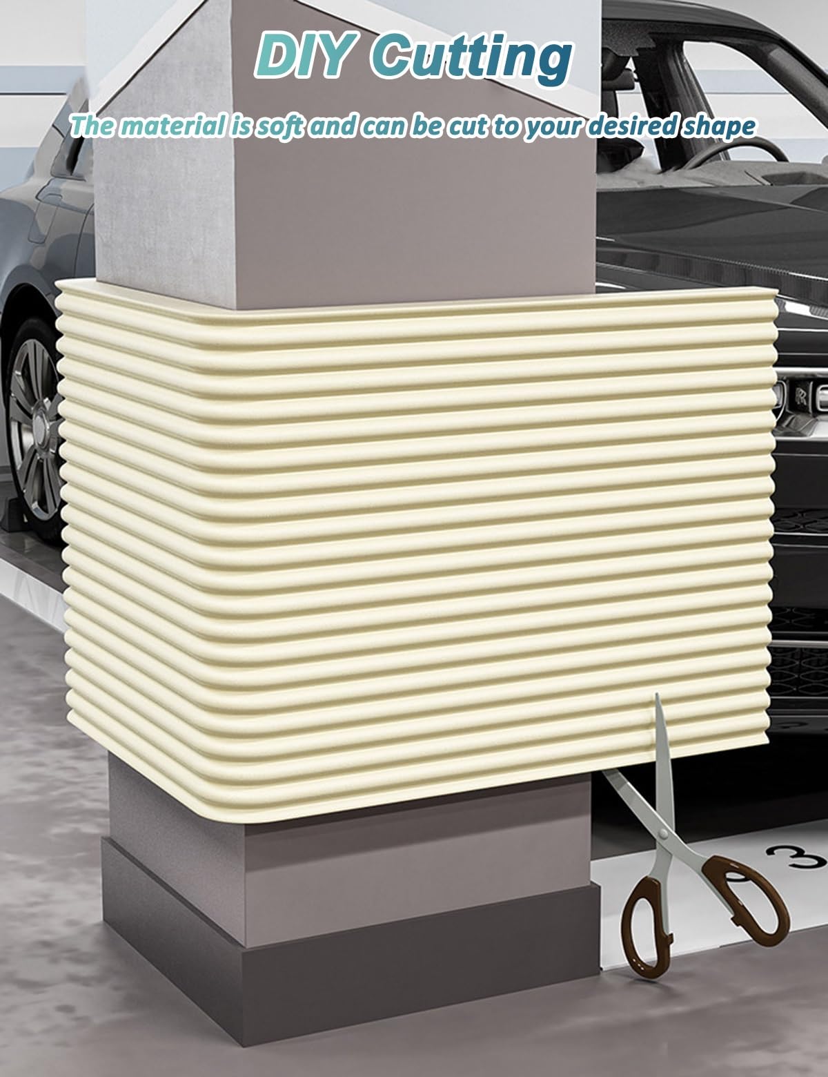 Protector Pared Garaje Espuma NBR Autoadhesiva - 60 cm de Ancho, Protector Columnas Garaje Parking, Puertas Coche y Parachoques Protección contra Impactos, Evita Golpes y Arañazos(Azul,60x500 cm)