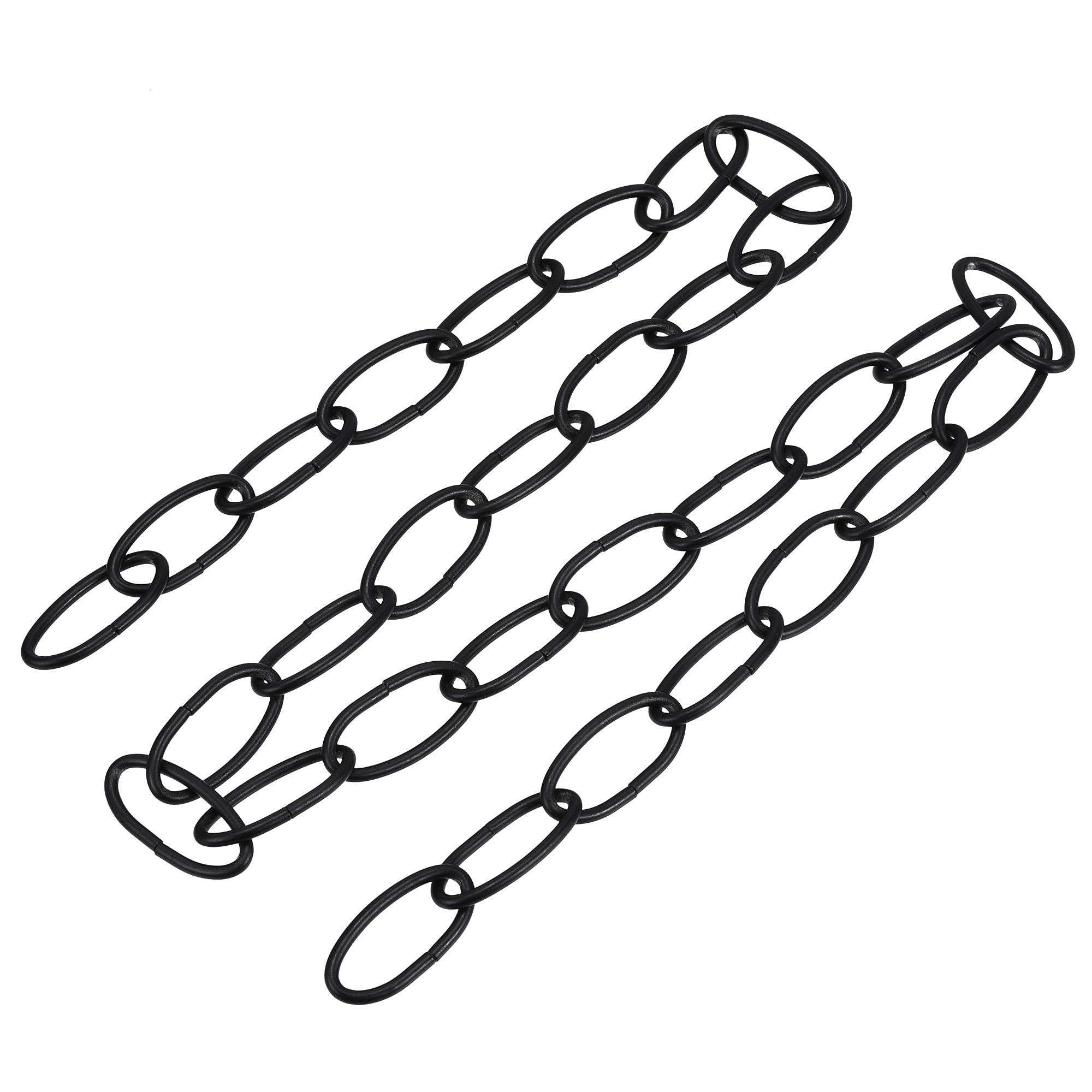 sourcing map Pendant Light Fixture Chains, 3.2mm Thick 1m Long Chandelier Hanging Links, Iron Electroplated Black, Pack of 2