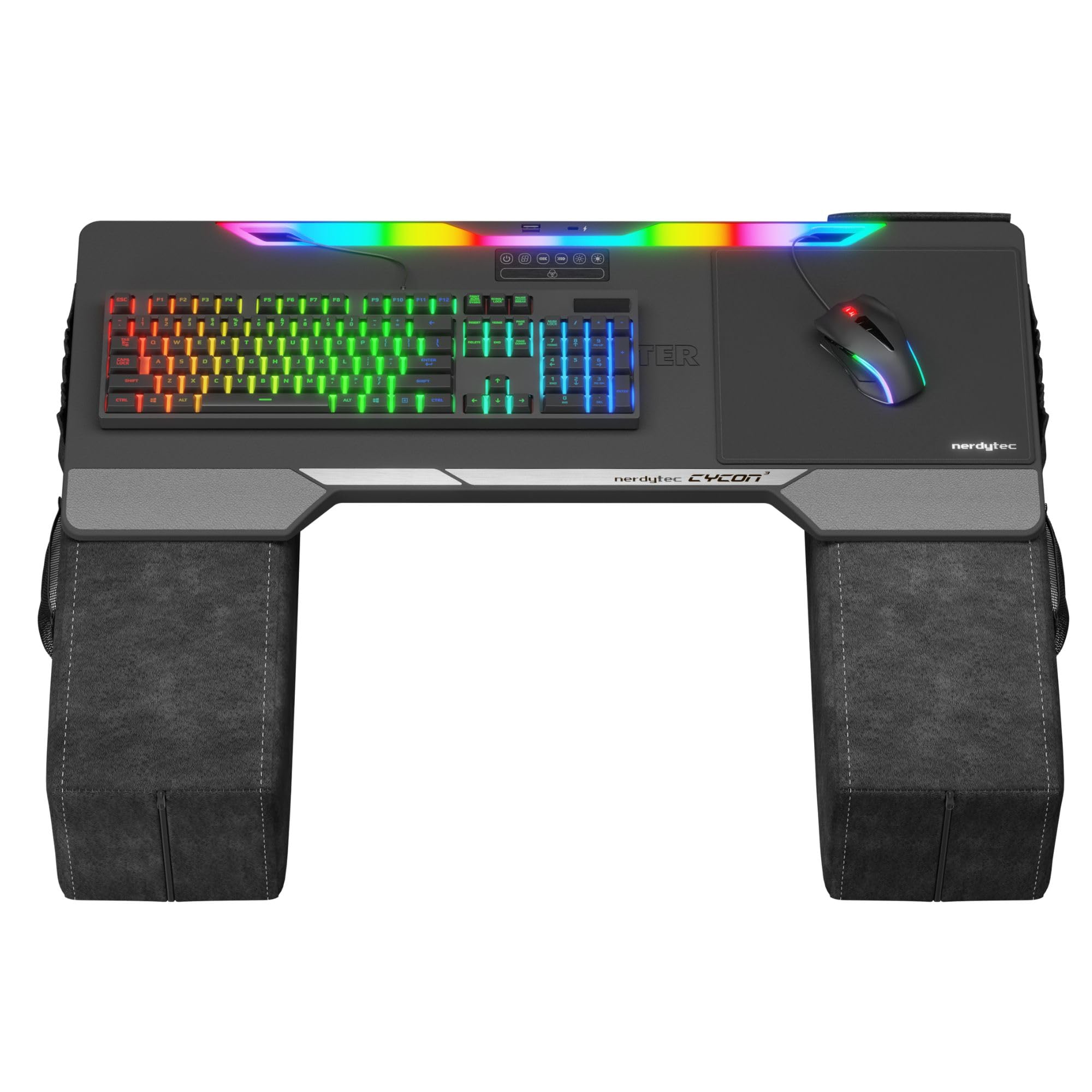 Couchmaster® CYCON² Fusion Grey, Couch Gaming Cushion for Mouse & Keyboard (for PC, PS4/5, Xbox One/Series X), Ergonomic Lapdesk for Couch & Bed