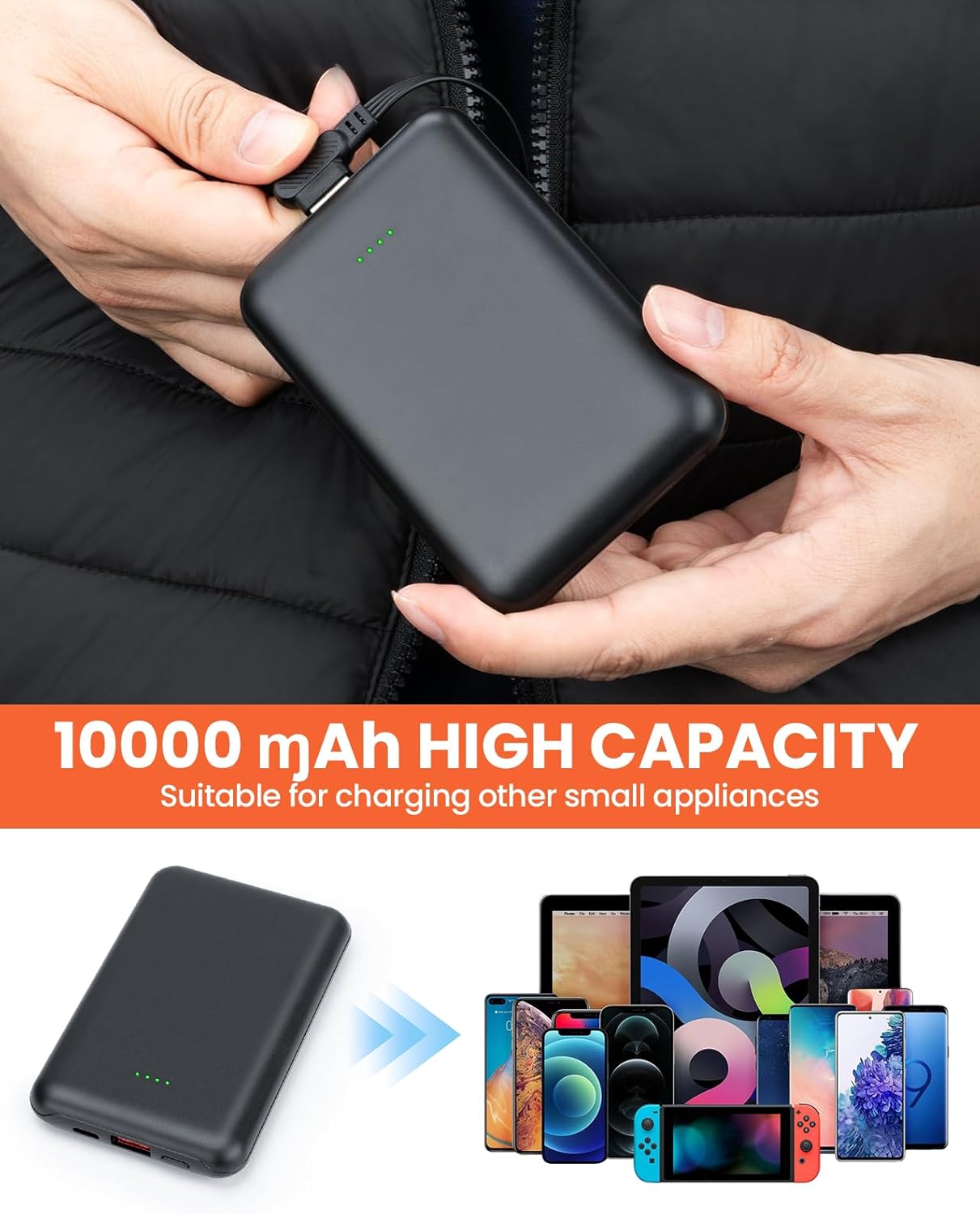 Heated Vest for Men with Rechargeable Pack Included, Waterproof Electric Warming Mens Heated Vests with Hood - Image 8