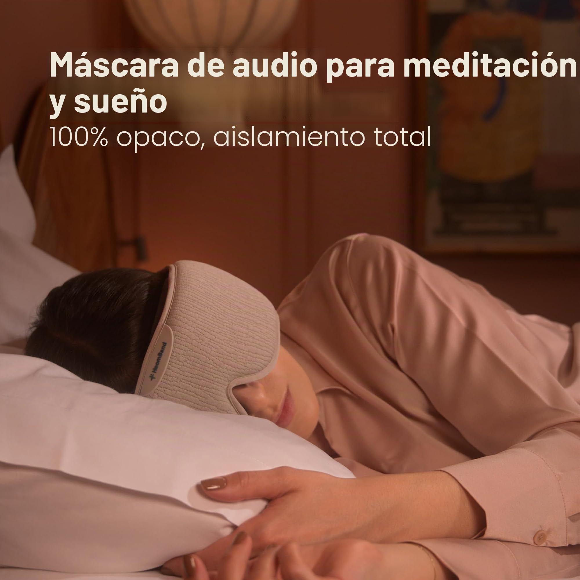 HoomBand Ultimate - Auriculares inalámbricos para dormir Bluetooth 5.0 | Máscara 100% opaca | Terapia de sonido, historias hipnóticas gratuitas, meditación | Ajustable | Cable magnético