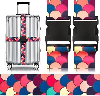 Gutsdoor Colorful 2 Pack Luggage Straps for Suitcases Travel Belt Connector Holds Suitcase Add a Bag Premium Accessories Unique Adjustable Strap
