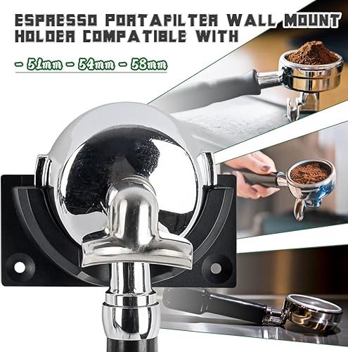 Miniatura 7 de Portafiltro espresso y soporte de pared para cafetería Barista Espresso Tools Estante de pared para portafiltro de 2.283in 2.126in 2.008in y